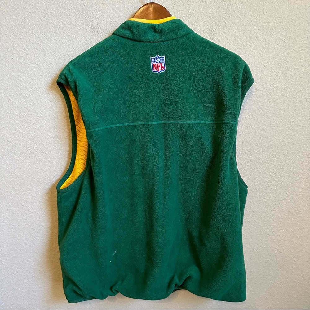 Vintage 90s Team Nike Green Bay Packers Full Zip Fleece Vest - Picture 2 of 3